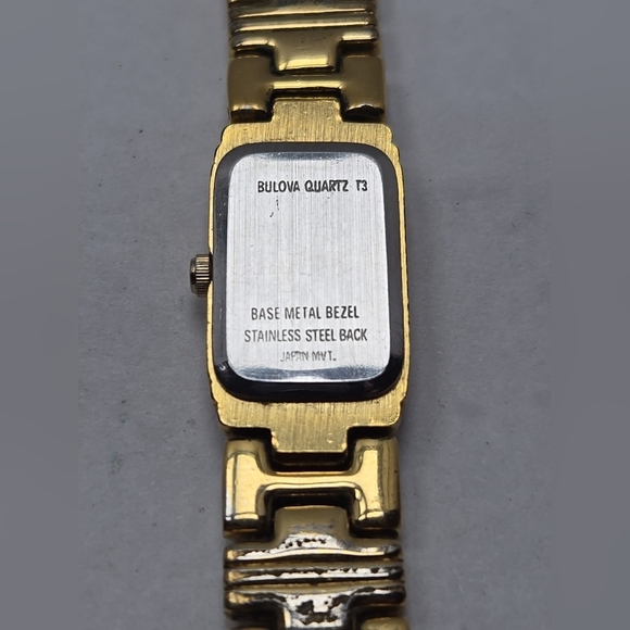 Womens Vintage Bulova T3 Quartz Watch 15mm Gold Tone 97L62 New Battery - Picture 9 of 9